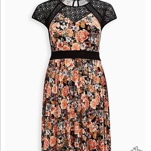 MINI SUPER SOFT LACE INSET SKATER DRESS